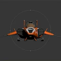 Futuristic Spacecraft Model With Orange Black Silver Streamlined Design And Detailed Features For Space Exploration