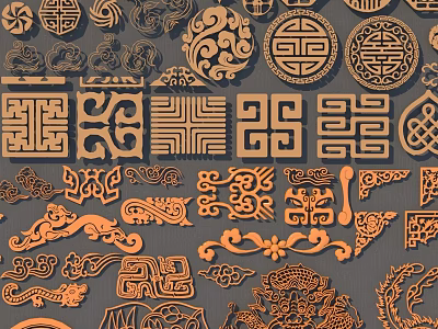 Traditional Chinese Swing Door With Intricate Carved Patterns And Ornate Motifs 3d model