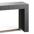 Modern Light Gray Console Table With Metal Frame And Three Drawers