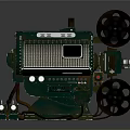 Vintage Projection Monitoring Device With Mechanical Structure Film Reels And Projection Lens