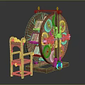 Handcrafted Wooden Carved Leisure Chair With Ornate Vintage Structure Design Accent