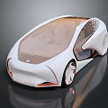 Futuristic White Concept Car With Sleek Design Transparent Roof And Unique Doors