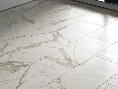 High Quality White Marble Floor Tiles With Natural Veins And Glossy Surface Finish 3d model