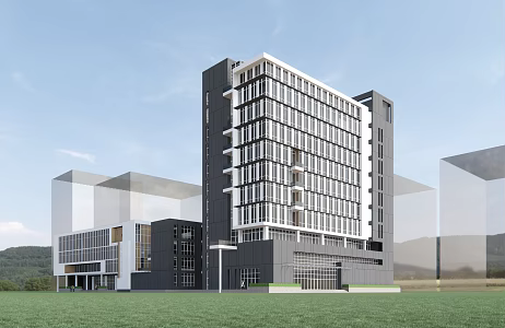 modern office building administrative office building 3d model