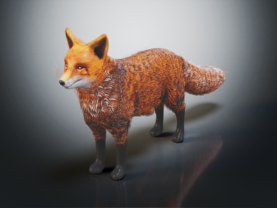 Modern fox Firefox 3d model