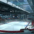 Indoor Ice Hockey Rink Sports Facility With Audience Seats And Ice Surface Layout