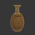 Hand Carved Terracotta Vase With Geometric Patterns And Traditional Sculpture Design