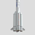 Tall White Chinese Space Rocket With China Aerospace Logo And Red Markings