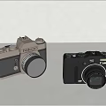 Nikon And Canon Digital Cameras With Vintage Design And Classic Digital Camera Equipment