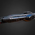 Futuristic Fighter Jet with Sleek Aerodynamic Design Blue Silver Color and Advanced Features 3d model