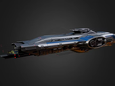 Futuristic Fighter Jet with Sleek Aerodynamic Design Blue Silver Color and Advanced Features 3d model