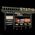 Fast Leisure Entertainment Station With Canopy Sign Screen And Four Stools