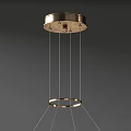 Modern Circular Ring Chandelier With Metallic Frame Multiple Layers And Sleek Design 3d model