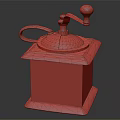 Vintage Manual Coffee Grinder With Wooden Base And Metal Top Kitchen Appliance