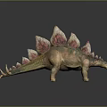 Stegosaurus Dinosaur Display Figure With Red White Plates And Green Brown Body