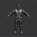 Futuristic Combat Armor With Silver Gray Body Green Accents And Glowing Eyes