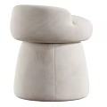 Elegant Upholstered Stool With Floral And Bird Pattern On Neutral Beige Fabric