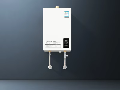 Modern Wall Mounted White Household Water Heater With Digital Display For Home Use 3d model