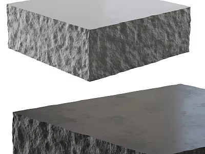 Modern Coffee Table With Rough Stone Texture And Gray Finish Design 3d model