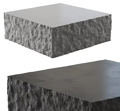Modern Coffee Table With Rough Stone Texture And Gray Finish Design 3d model