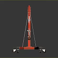 Red Heavy Duty Utility Vehicle With Hydraulic Crane Arm And Mobile Steel Wheels