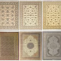 Square Rugs with Various Ornate Patterns and Traditional Decorative Designs 3d model