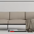 Modern three-seat sofa multiplayer sofa 3d model
