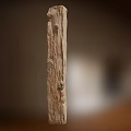 Natural Stone Base and Textured Wood Decorative Element for Rustic Home Design 3d model