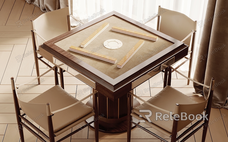 New Chinese Mahjong Table and Chair Combination model