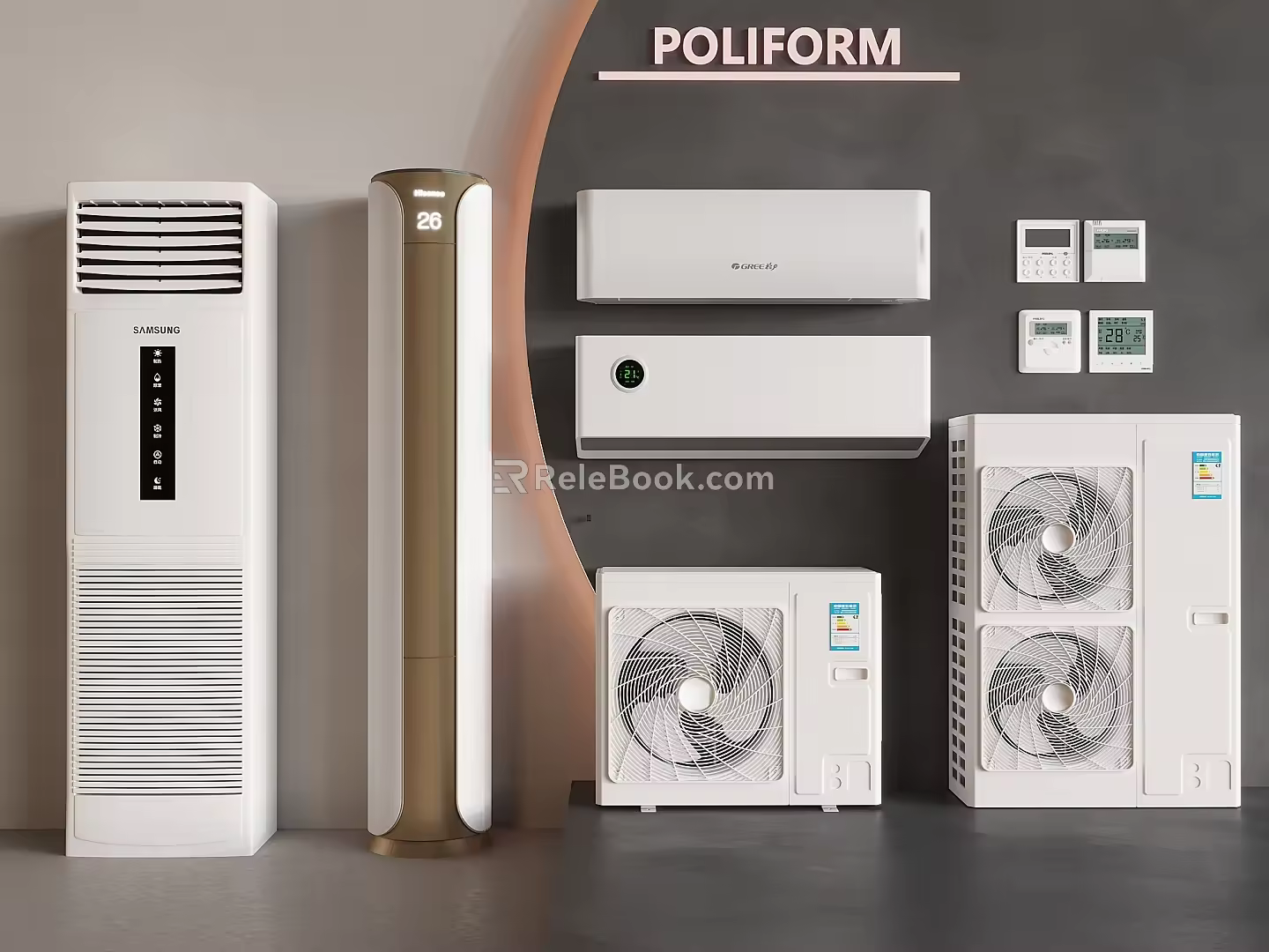 Vertical cylindrical wall-mounted air conditioner touch screen intelligent switch air conditioner controller wall-controlled air conditioner 3d model