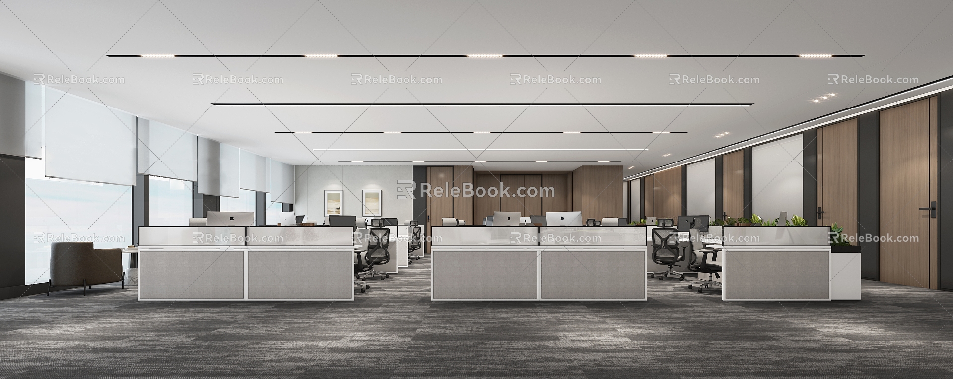 Public office area 3d model