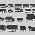 Various Architectural Models Featuring Building Exterior Walls With White Surfaces and Tile Roofs