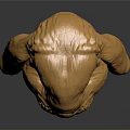 Shiny Golden Rabbit Head Sculpture With Metallic Finish On Dark Background