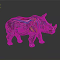 Colorful Rhinoceros Sculpture With Intricate Decorative Patterns And Vibrant Hues