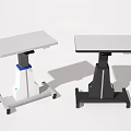 White and Black Mobile Functional Desk with Stable Wheels and Modern Design