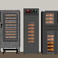 Commercial Stainless Steel Kitchen Ovens with Multiple Layers of Baked Goods for Professional Baking