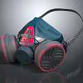 Fire Equipment Gas Mask With Green Red Protective Design And Filter Canisters
