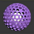 Purple Hexagonal Decorative Furniture Ball With Hollow Design For Home Interior