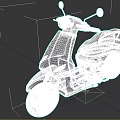 Light Blue Scooter With Light Gray Seat Black Wheels And Rearview Mirrors