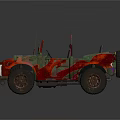 Toy Cars Display Military Green And Red Flame Design With V8 Logo Details