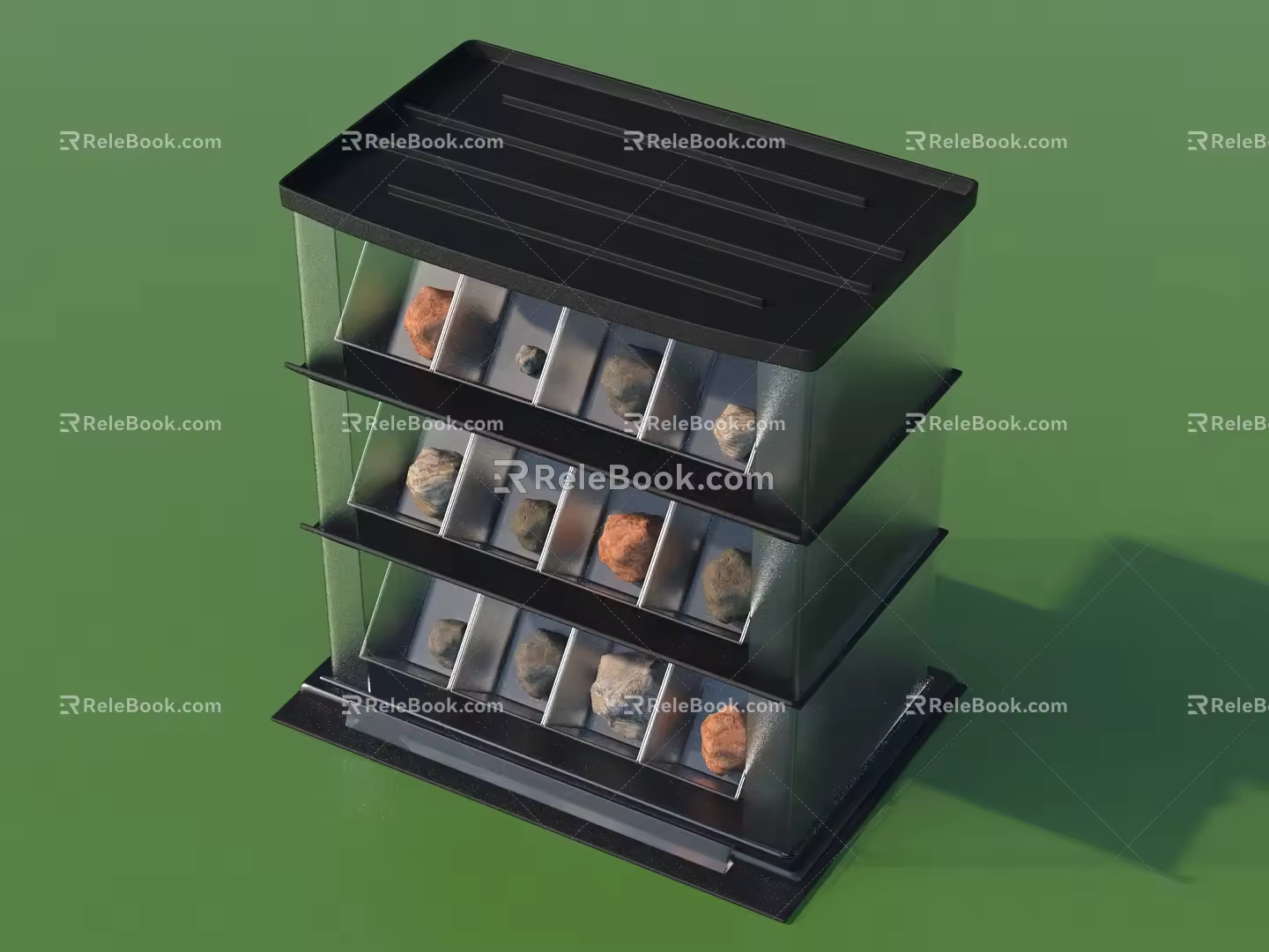 Modern showcase stone box 3d model