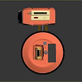 Red Projection Monitoring Device With Camera And Round Modern Design Base