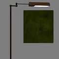 Modern Green Floor Lamp Beside Abstract Painting On White Wall Interior