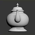 Shiny Silver Metal Teapot With Elegant Design For Household Kitchen Use