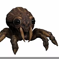 Brown Spider Like Creature 3D Model with Large Eyes Sharp Fangs and Multiple Legs