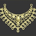 Modern Pendant Gold Pendant Gold Jewelry 3d model