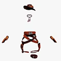 Stylish Western Style Clothes With Brown Hat Leather Belt Gloves And Small Pouch