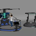 Virtual Reality Amusement Equipment With Interactive Platform And Large Screen Display System