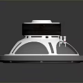 Computer Speaker With Metal Frame Circular Design Silver Subwoofer And Technical Components 3d model