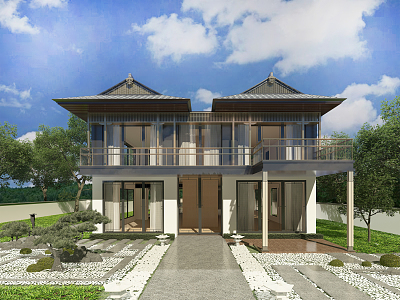 New Chinese Style Villa 3d model